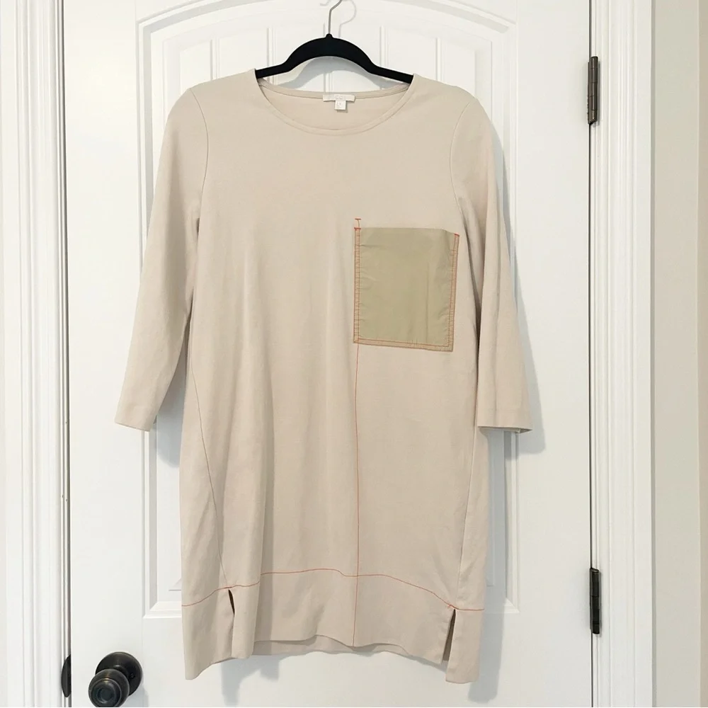 COS contrast stitch dress Light Beige with Orange Stitching Size Extra Small - Picture 4 of 16